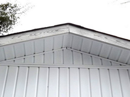 gable louvre of perforated vinyl soffit