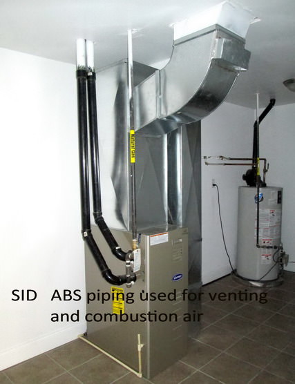 gas furnace ABS vent and combustion air piping