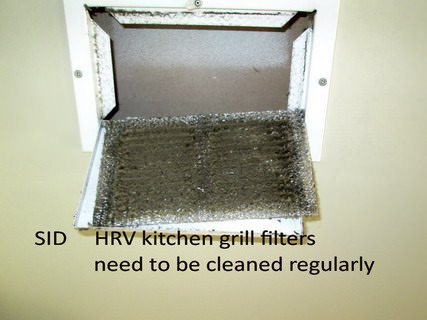 HRV kitchen stale air grill filters need cleaning